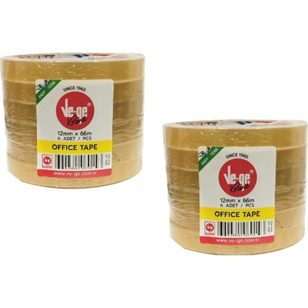 Ve-Ge Vege Eto 12*66 Offıce Tape Kule Iki Paket ( 12 Bant ) - Şeffaf - Boyut Oto Boyaları Fiyatı