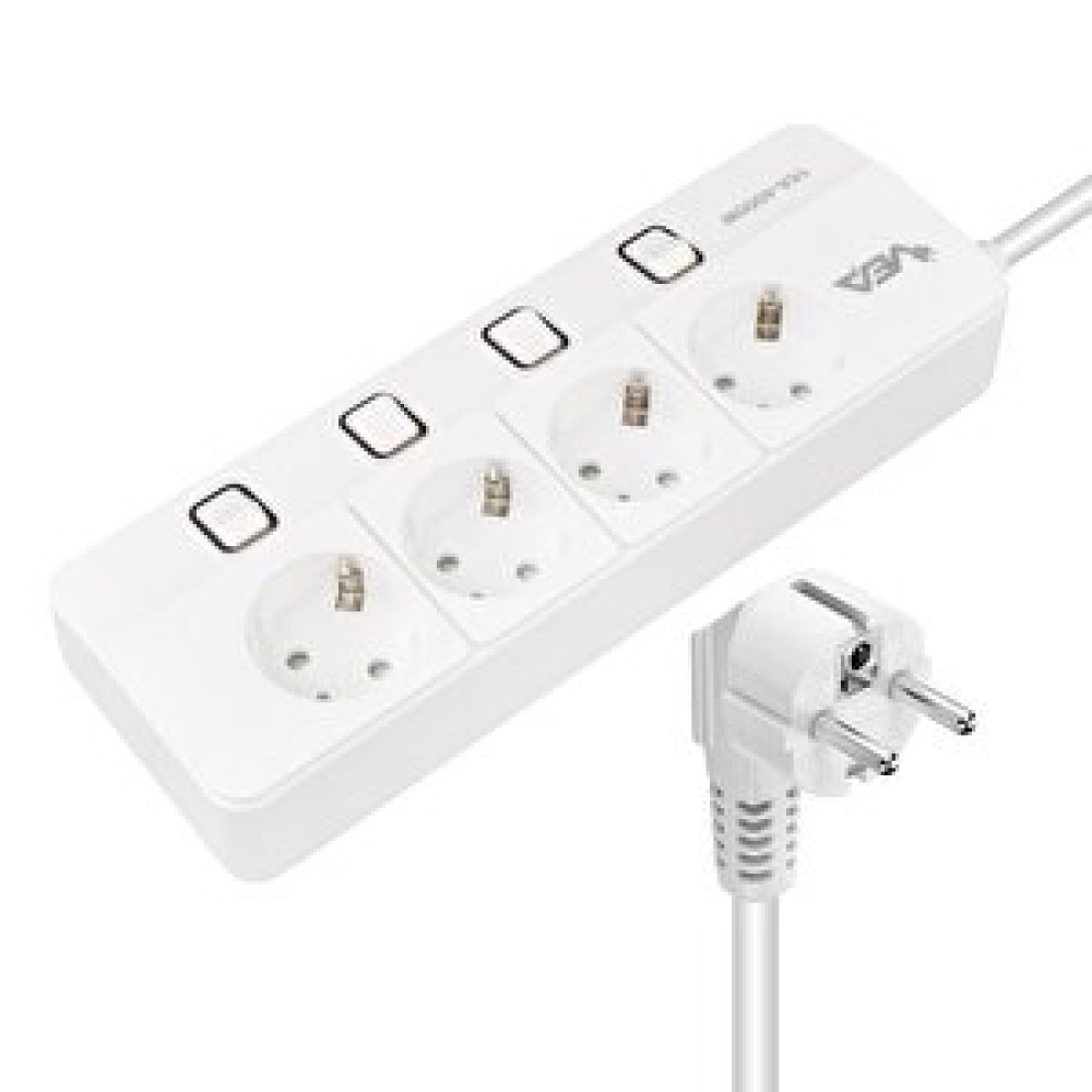VEA Vea Ve-xman104 A Class 4x Anahtarlı 1.5 Metre 4lü Grup Priz 16a 4000w Prizler Fiyatı