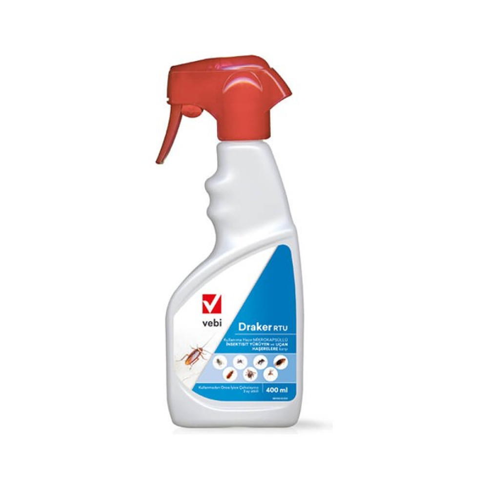 VEBİ Draker 10.2 Cs Gümüş Böceği Ilacı- 8 Haşere Ruhsatlı Kokusuz Hazır Sprey 400 ml Sinek-Kene-Haşere Kovucu Fiyatı