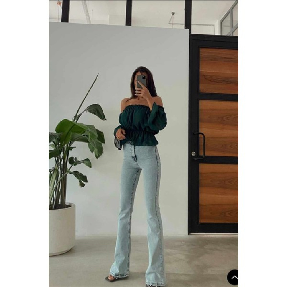 Vebonita Kar Yıkama Ispanyol Jean Pantolon Bayan Jeans / Kot Pantolon Fiyatı