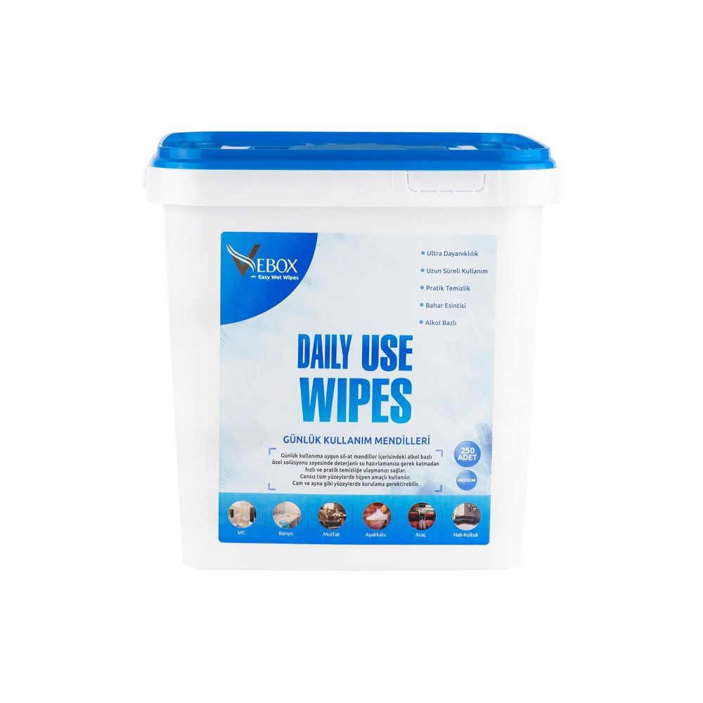 VEBOX Daily Use Wipes Günlük Kulanım Kova Islak Mendil 250 Adett Islak Mendil Fiyatı