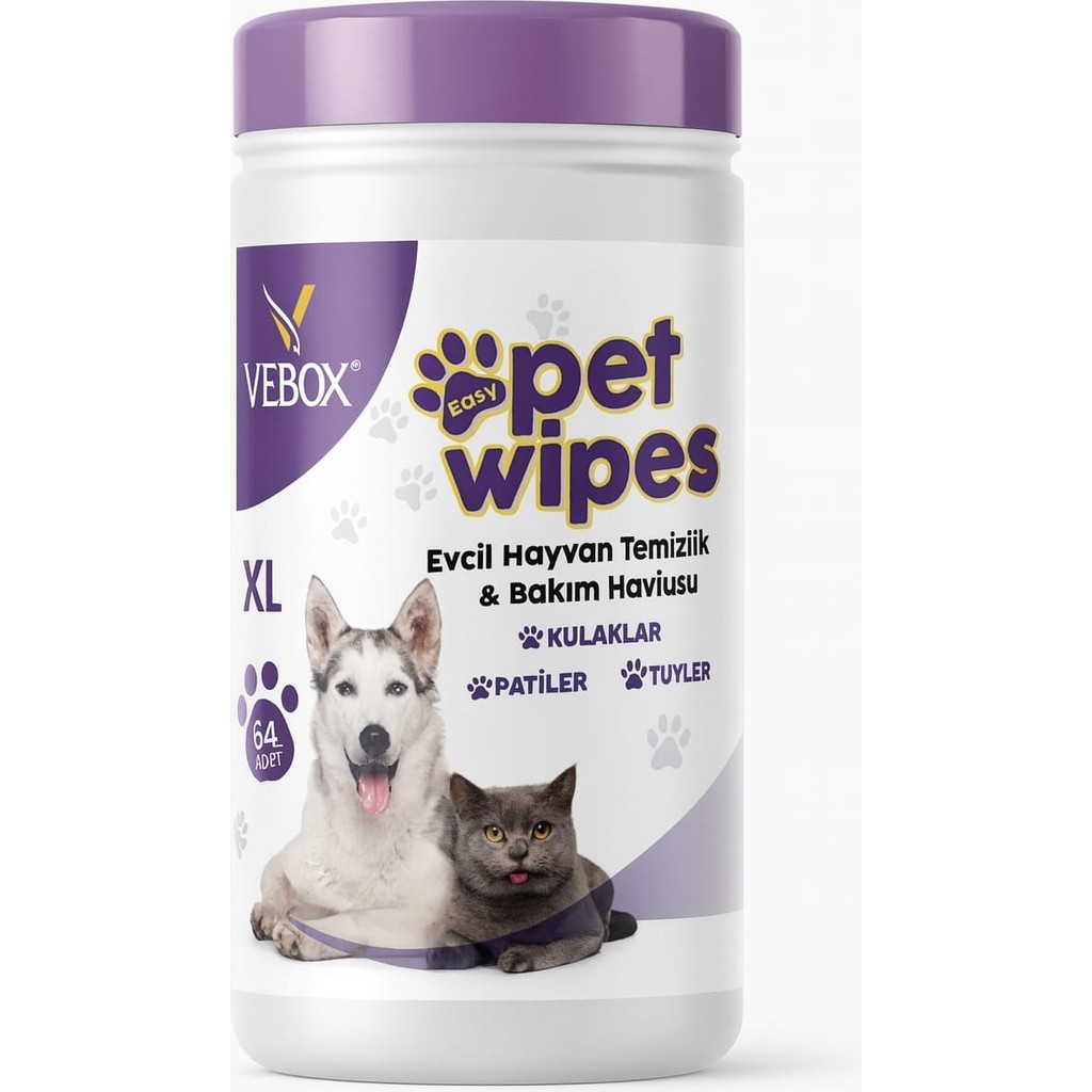 Vebox Easy Pet Wipes Islak Kova Havlu Mendil 64 Adet Evcil Hayvan Temizlik Havlusu Evcil Hayvan Ürünleri Fiyatı
