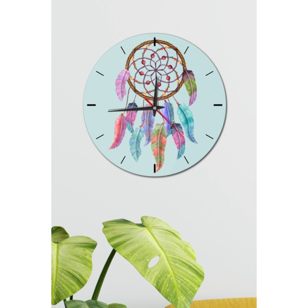 Vebudur Home Saat 30 cm Ahşap Mdf Home Duvar Saati - Açık Mavi Dekoratif Saat Fiyatı