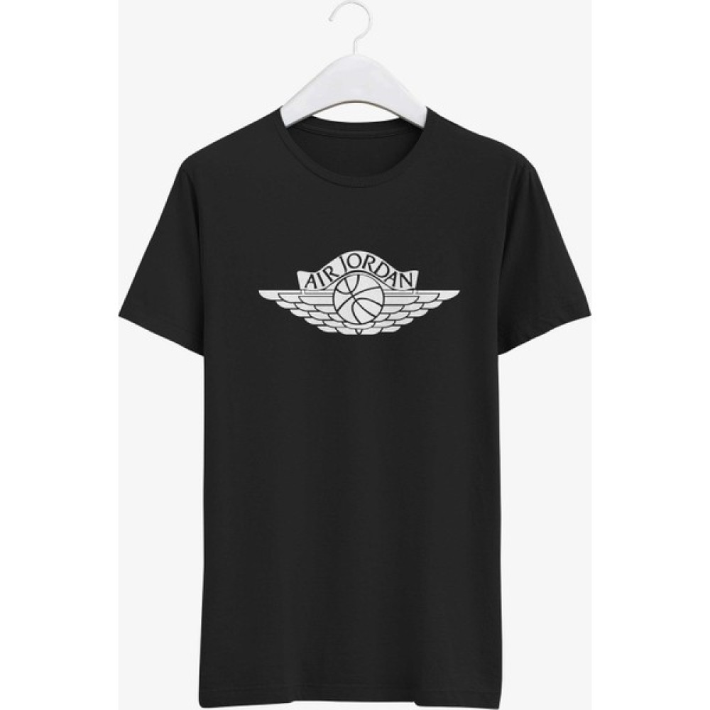 Vectorwear Air Jordan Siyah Bisiklet Yaka Unisex T-Shirt Erkek T-shirt Fiyatı