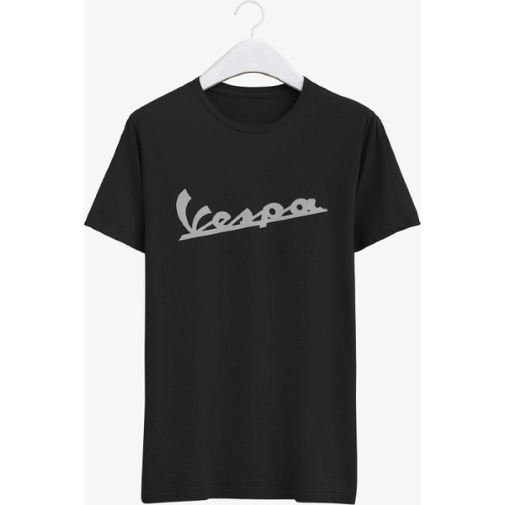 Vectorwear Vespa Siyah Bisiklet Yaka Unisex T-Shirt Erkek T-shirt Fiyatı