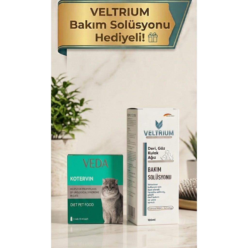 Veda Kotervin Kedi Strüvit Taşları Problemlerinde Tedaviye Destek Solüsyon Evcil Hayvan Ürünleri Fiyatı