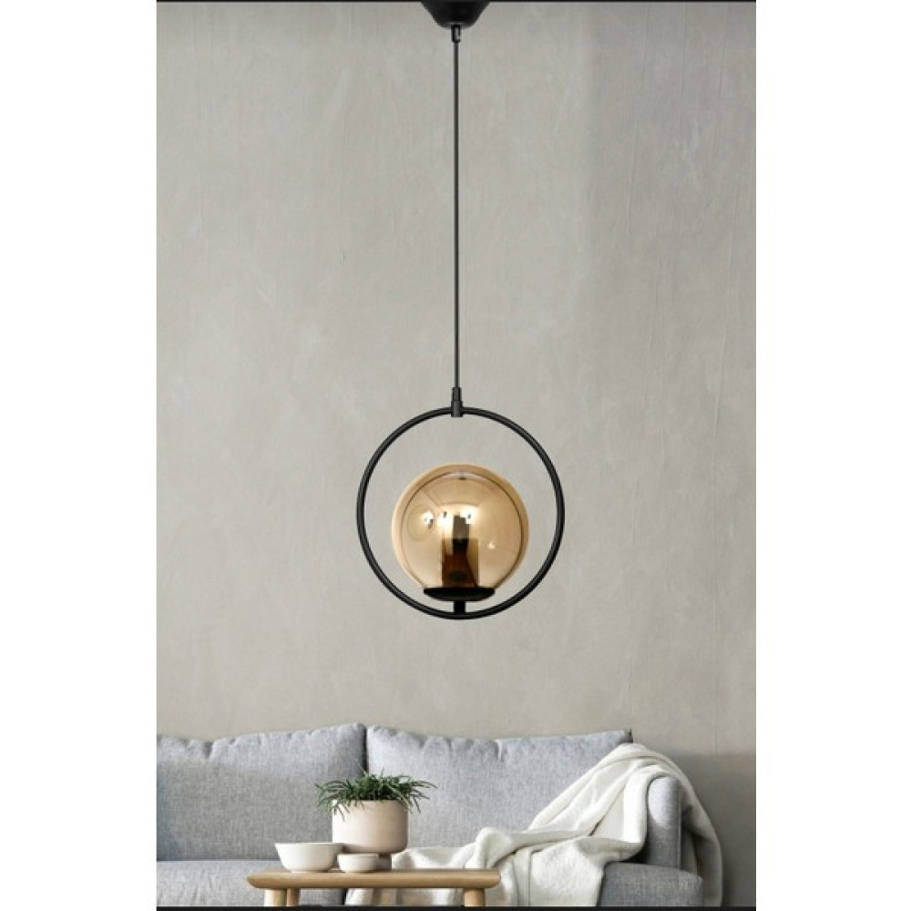 Veda Light Panora Modern- Tekli Hakiki Bal Camlı- Siyah Avize- Salon- Oturma Odası- Yatak Odası Avize Fiyatı