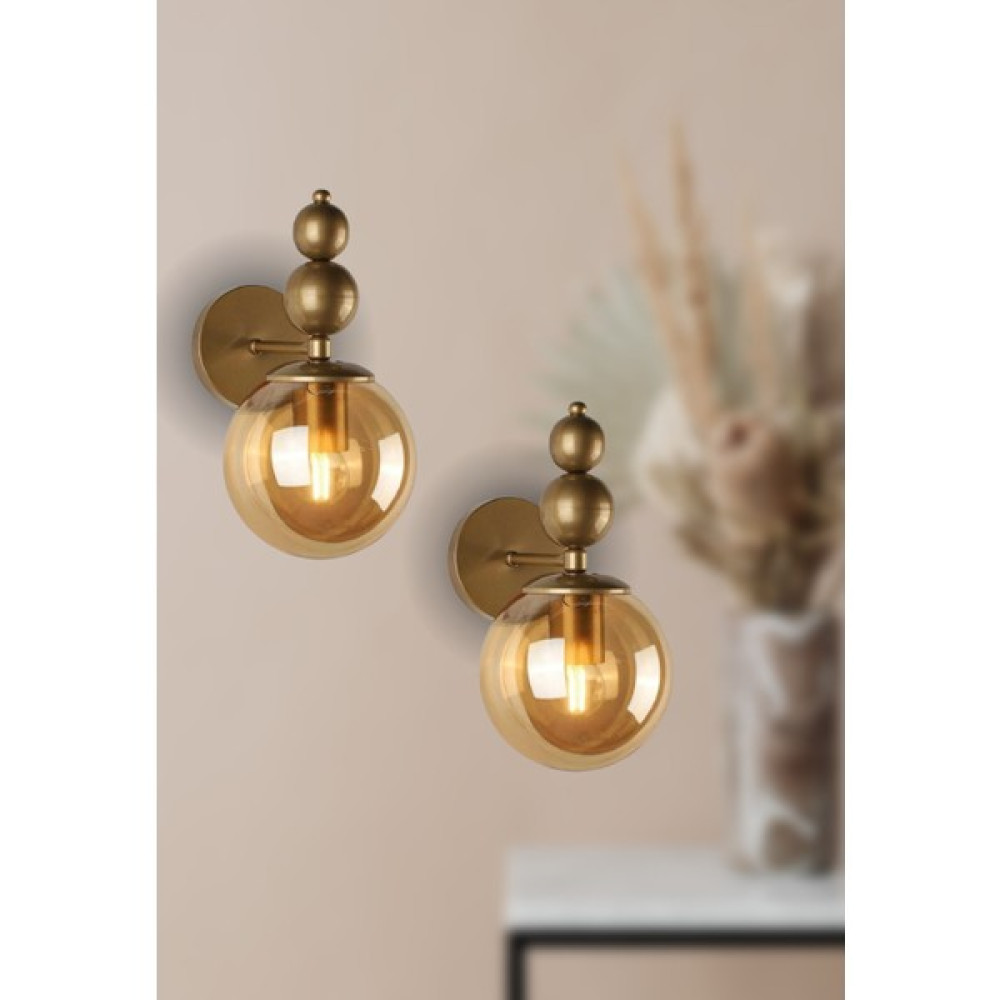 Veda Light Venüs 2'li Aplik Eskitme Model Bal Cam Modern Aplik Avize Fiyatı