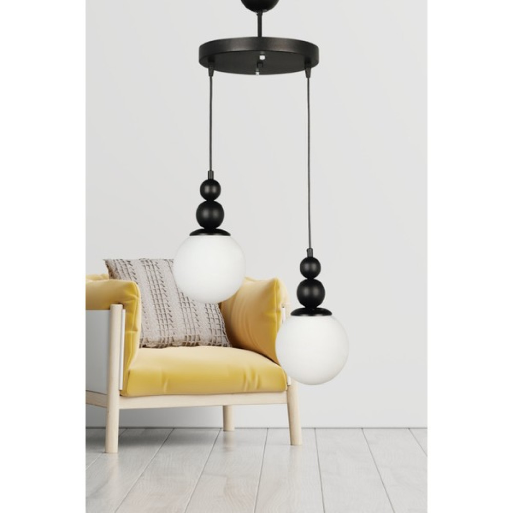 Veda Light Venüs 2'li Sarkıt Avize Özel Model - Modern Avize - Oturma Odası - Salon - Yatak Odası - Siyah - Beyaz Avize Fiyatı