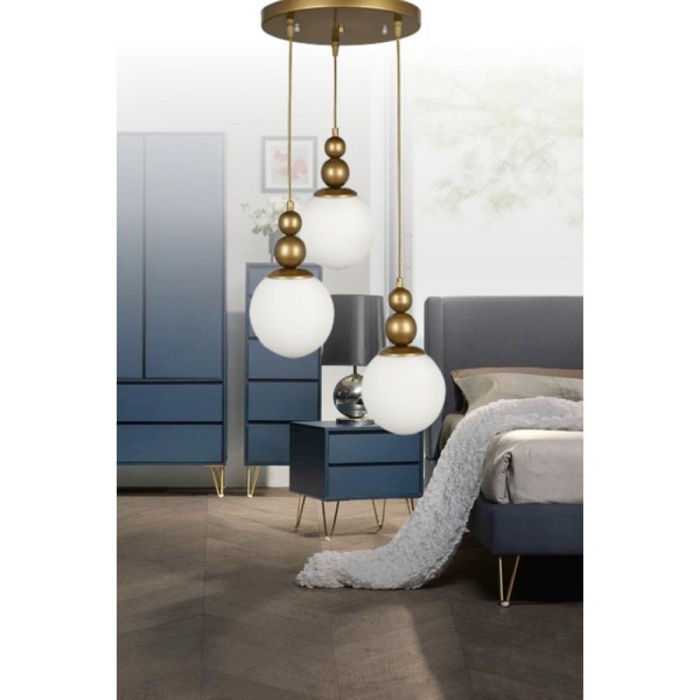 Veda Light Venüs 3'lü Sarkıt Eskitme Model- Beyaz Cam - Oturma Odası- Salon - Yatak Odası - Modern Avize Avize Fiyatı