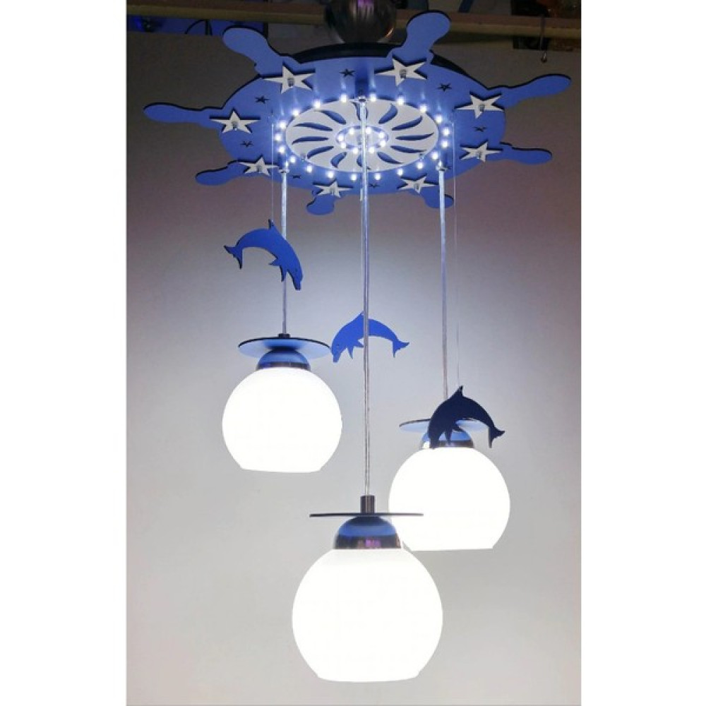 Vedemo Ledli 3 Lü Dolphin Çocuk Odası Avize - 3'lü - Renkli Avize Fiyatı