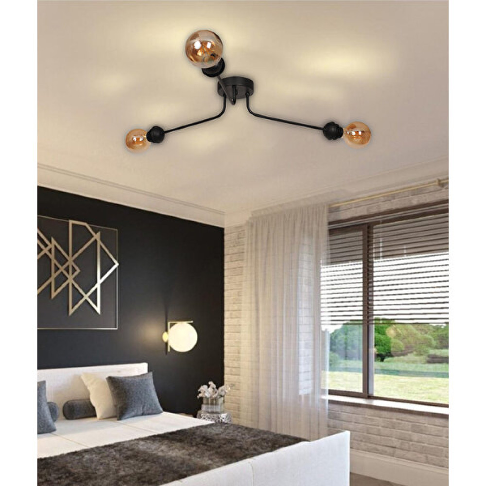 Vedemo Üçlü Octopus Lüx Tavan Avizesi - 3'lü - Siyah Avize Fiyatı