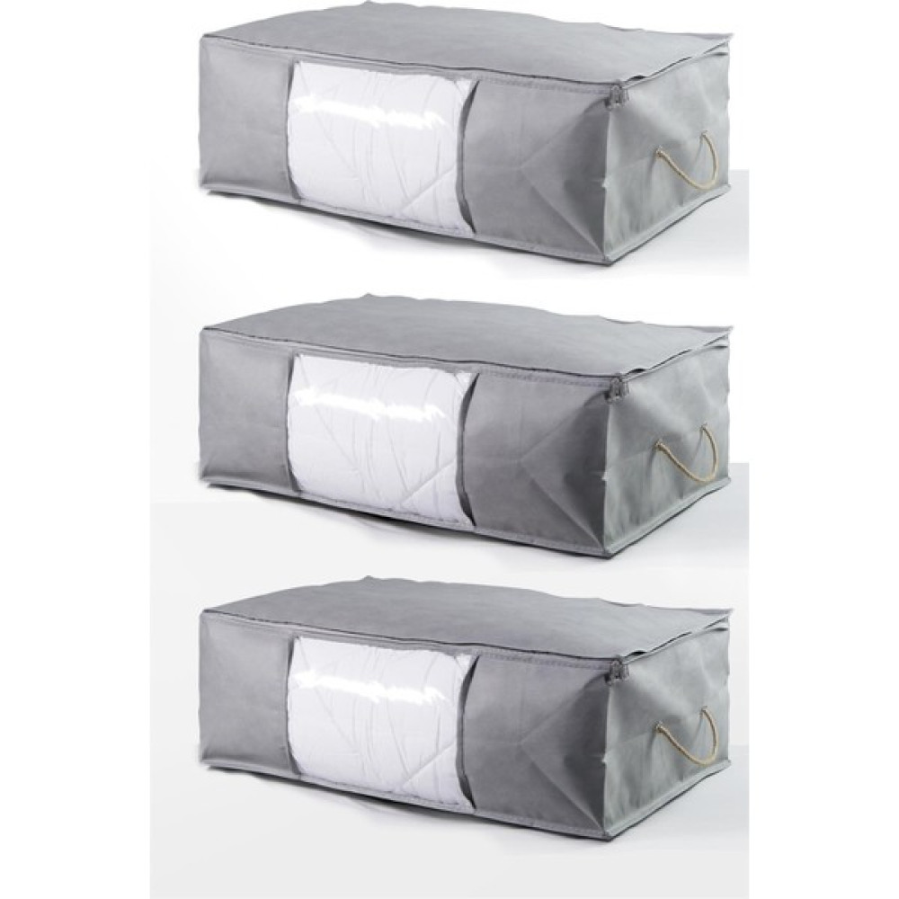 Vedsey 3'lü Set Baza Altı Düzenleyici Pencereli Büyük Boy Hurç Gri 70X50X25 cm Hurç Fiyatı