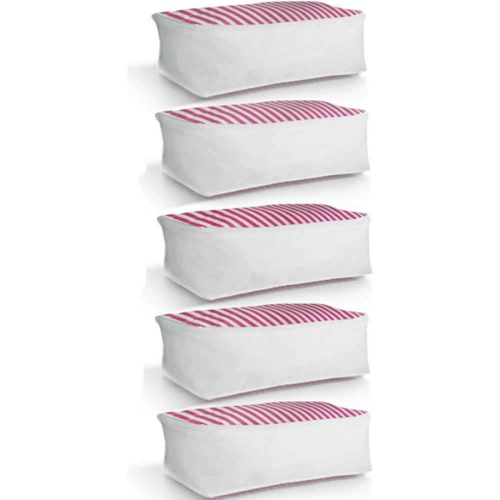 Vedsey 5'li Set Baza Altı Düzenleyici Küçük Boy Hurç Pembe Çizgili 50x25x20 Cm - Pembe - Beyaz Hurç Fiyatı
