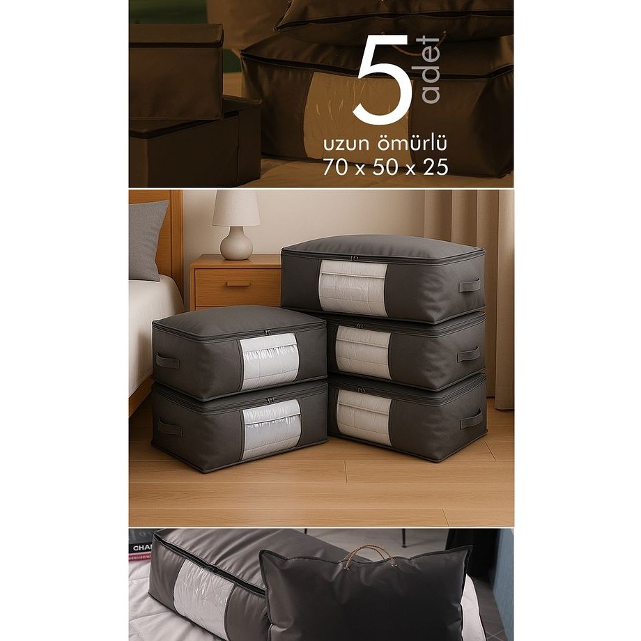 Vedsey 5'li Set Baza Altı Düzenleyici Pencereli Büyük Boy Hurç Antrasit Gri 70X50X25 cm SSD / Solid State Drive Fiyatı