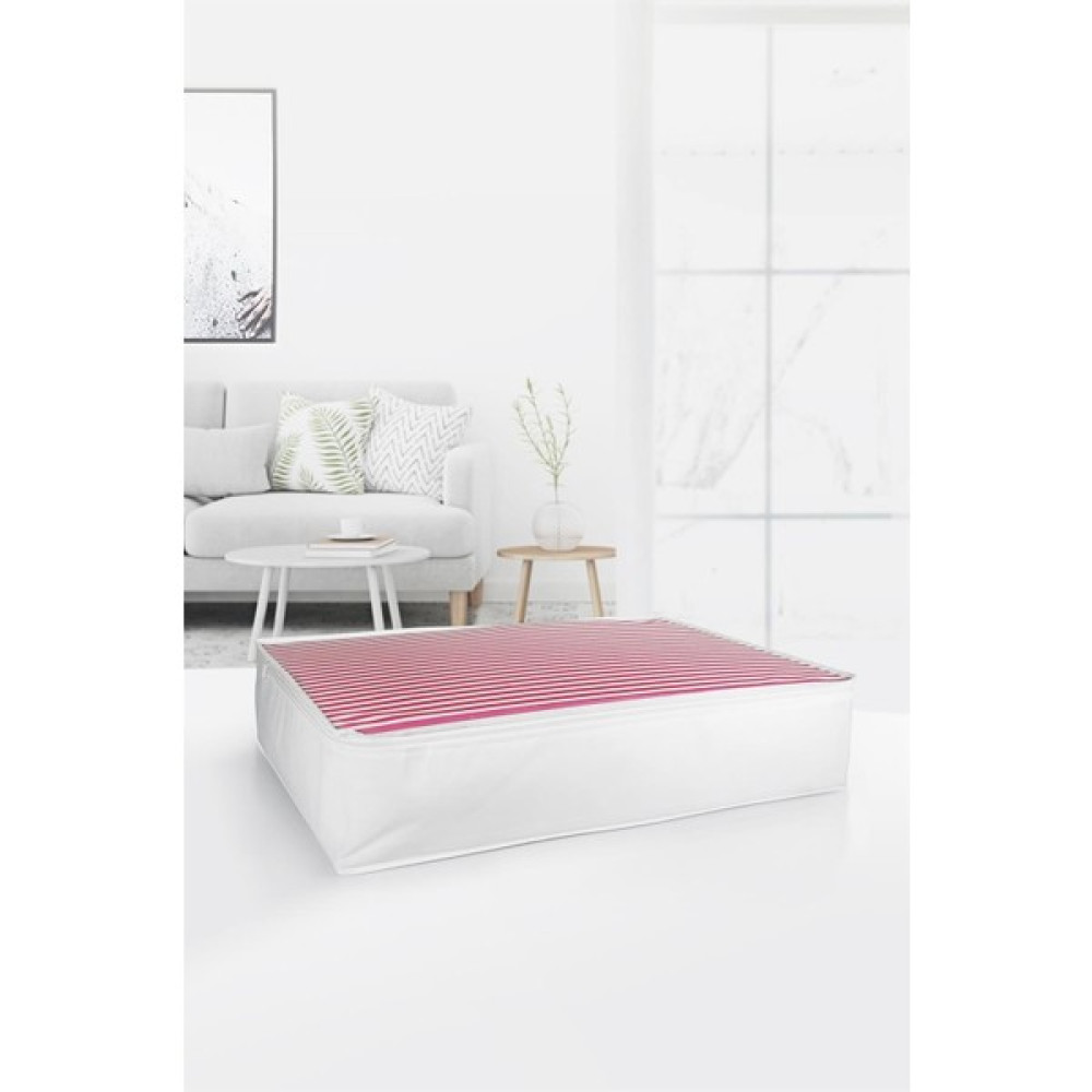 Vedsey Baza Altı Düzenleyici Büyük Boy Hurç Pembe Çizgili 70X50X25 cm - Pembe - Beyaz Hurç Fiyatı