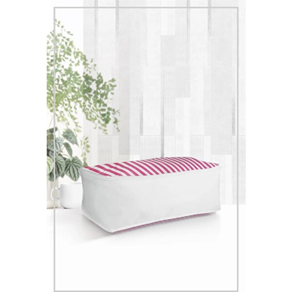 Vedsey Baza Altı Düzenleyici Küçük Boy Hurç Pembe Çizgili 50x25x20 Cm - Pembe - Beyaz Hurç Fiyatı