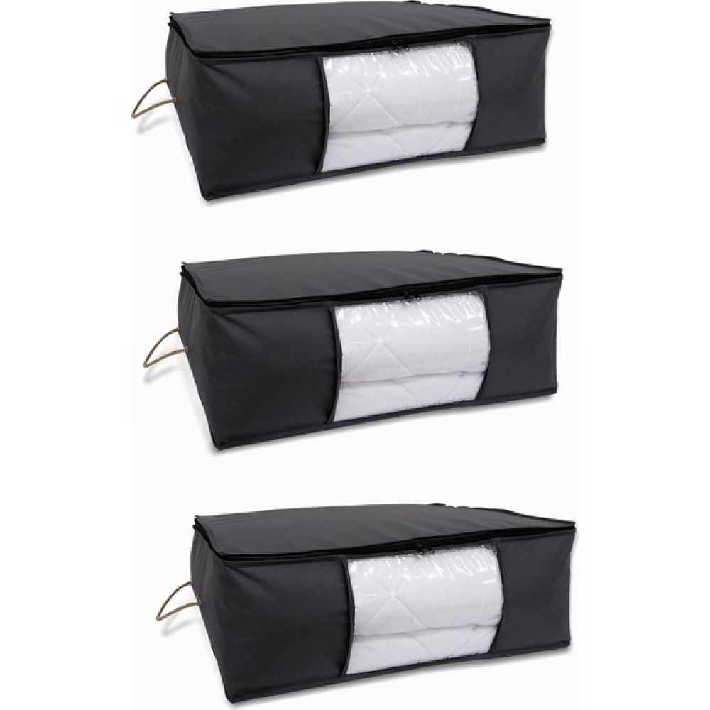 Vedsey Vedsey // Antrisit / Pencereli / Baza Düzenleyici Hurç 3'lü Set / 70X50X25 cm - Koyu Gri - 1 Adet Hurç Fiyatı