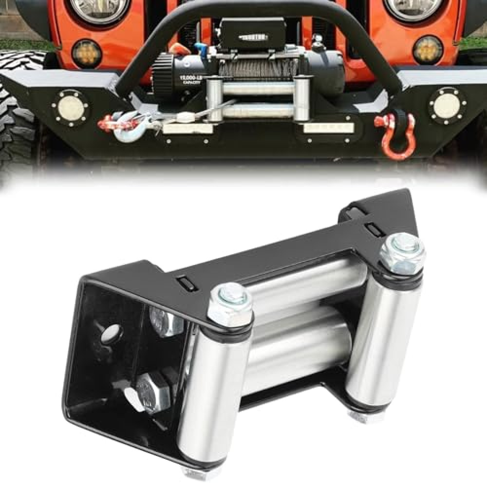 VEEBELL 4-7/8" Winch Roller Fairlead for ATV/UTV Winches 4500 lbs or Less, Winch Accessories Suitable for Mounting Wire and Cable Rail Holders