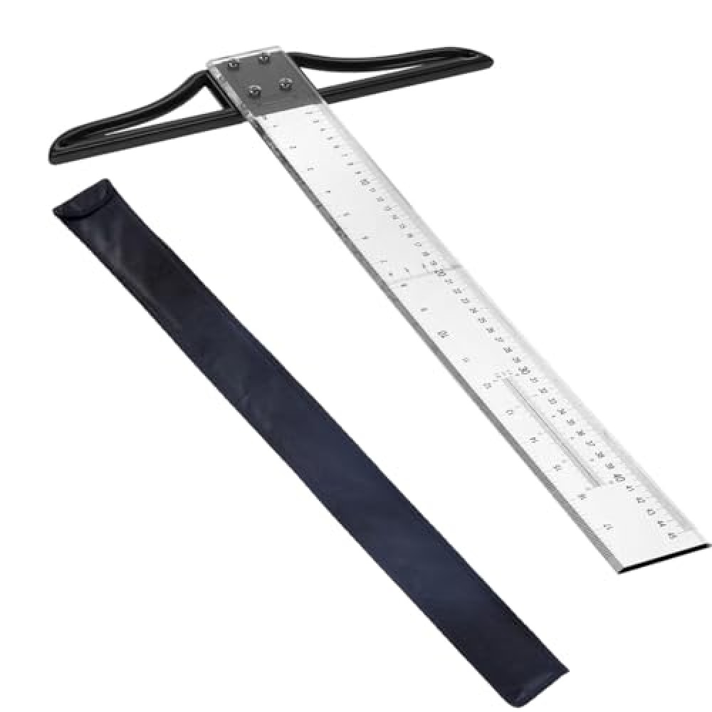 Veesper 18 Inch T-Square Ruler, Multi-Sized Acrylic T-Ruler with Inch & Metric Measurements, Detachable T-Square for Art, Framing, Drafting & Technical Drawing
