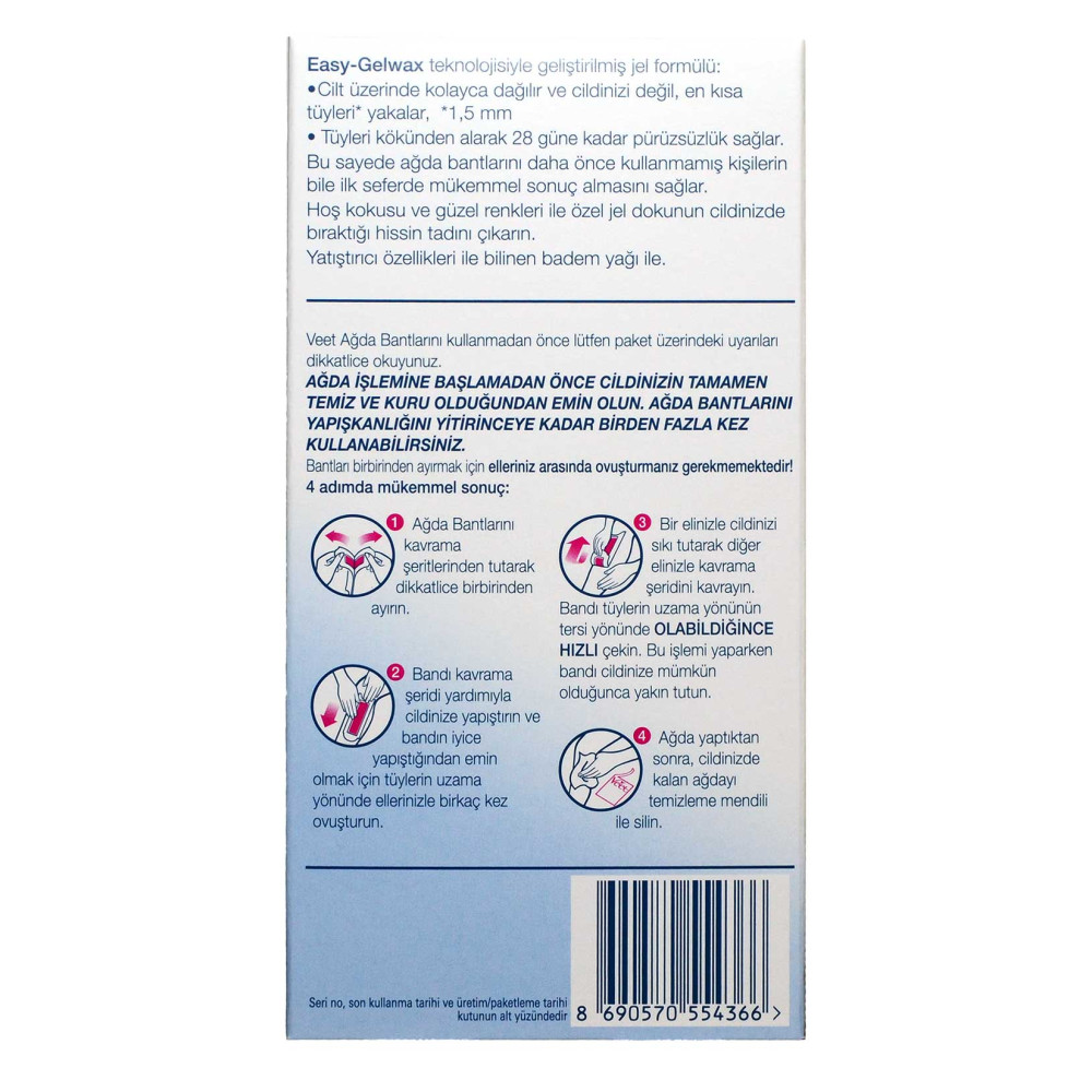 Veet Ağda Bandı 12'li Paket Hassas Ciltler İçin
