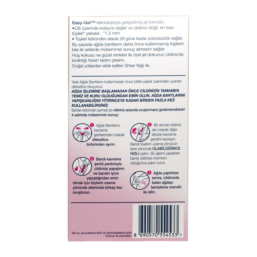 Veet Ağda Bandı 12'li Paket Normal Ciltler İçin