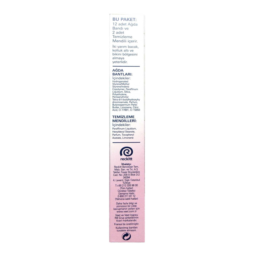 Veet Ağda Bandı 12'li Paket Normal Ciltler İçin