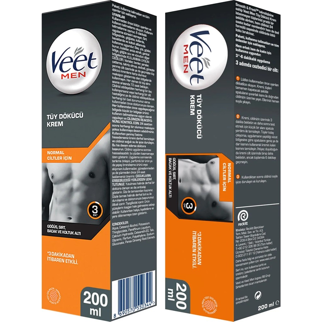 Veet Men 200 ml X 2 Tüy Dökücü Krem Erkekler İçin 3-6 Dakikada Etkili Uygulama Diğer Fiyatı