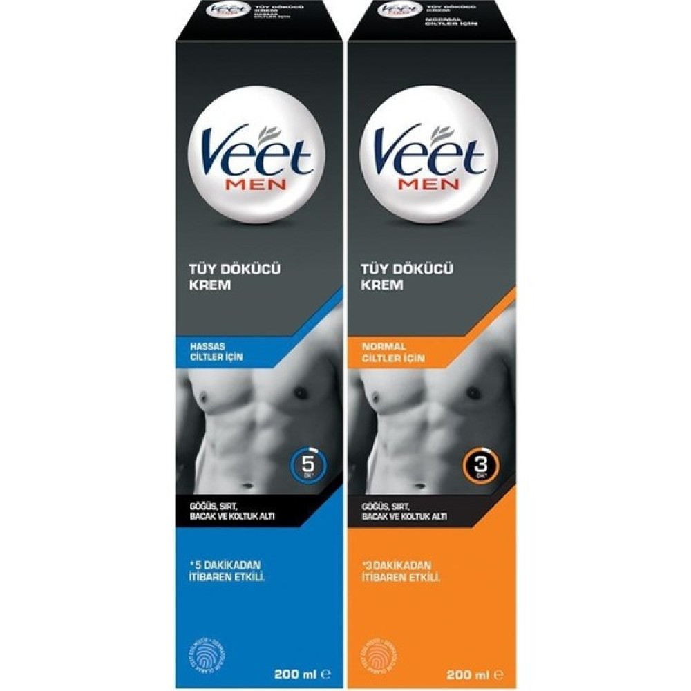 Veet Men Hassas Erkeklere Özel Tüy Dökücü 200ML+VEET Men Normal Erkeklere Özel Tüy Dökücü 200ML Diğer Fiyatı