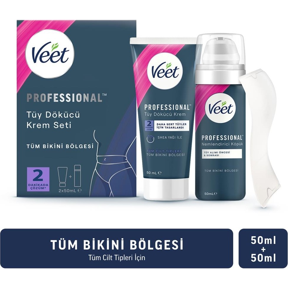 Veet Professional Bikini Bölgesi Tüy Dökücü Krem Seti 50ml+50ml Ağda Ürünleri ve Makineleri Fiyatı