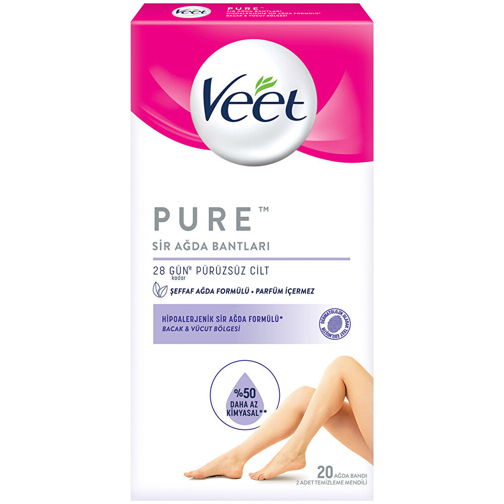 Veet Pure Sir Ağda Bandı Bacak & Vücut Bölgesi 20'li Ağda Ürünleri ve Makineleri Fiyatı