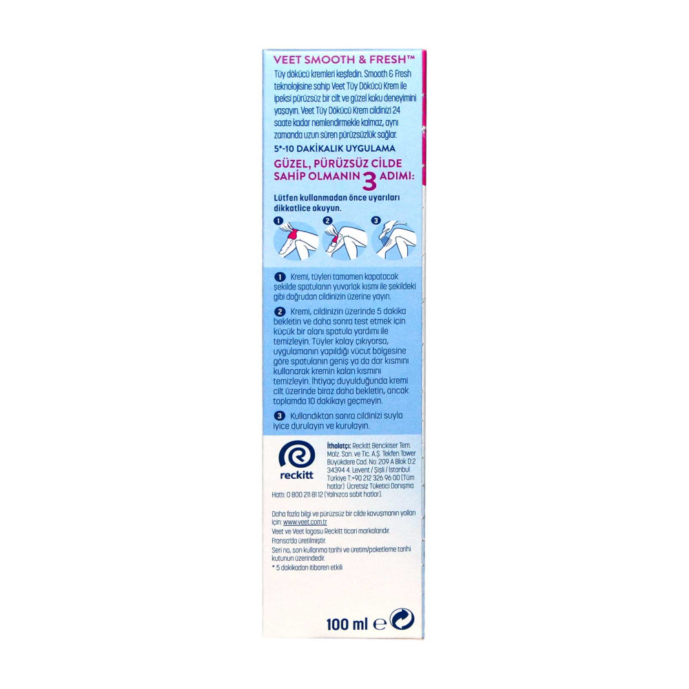 Veet Tüy Dökücü Krem 100 ml Smooth Fresh Hassas Ciltler İçin