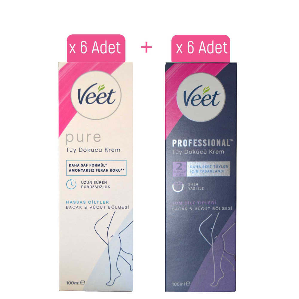 Veet Tüy Dökücü Krem 100 ml x 12'li Toptan Koli (100 ml x 6 Hassas Cil Ağda Ürünleri ve Makineleri Fiyatı