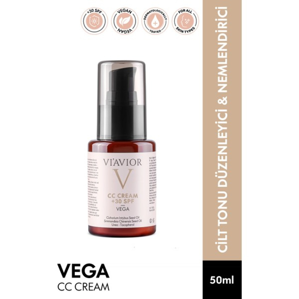 Vega CC Krem Vegan Cilt Tonu Düzenleyici Leke Karşıtı Güneş Koruması Sağlayan 50ml (30 SPF) Makyaj Ürünleri Fiyatı