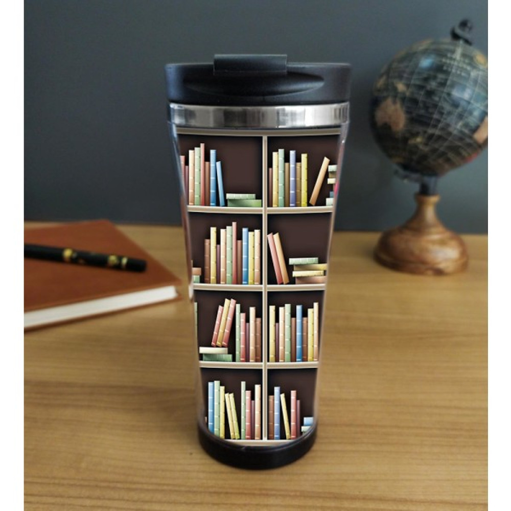 VegaGiftShop Kitaplık Tasarım 400 ml Termos Bardak Altın, Takı & Aksesuar Fiyatı