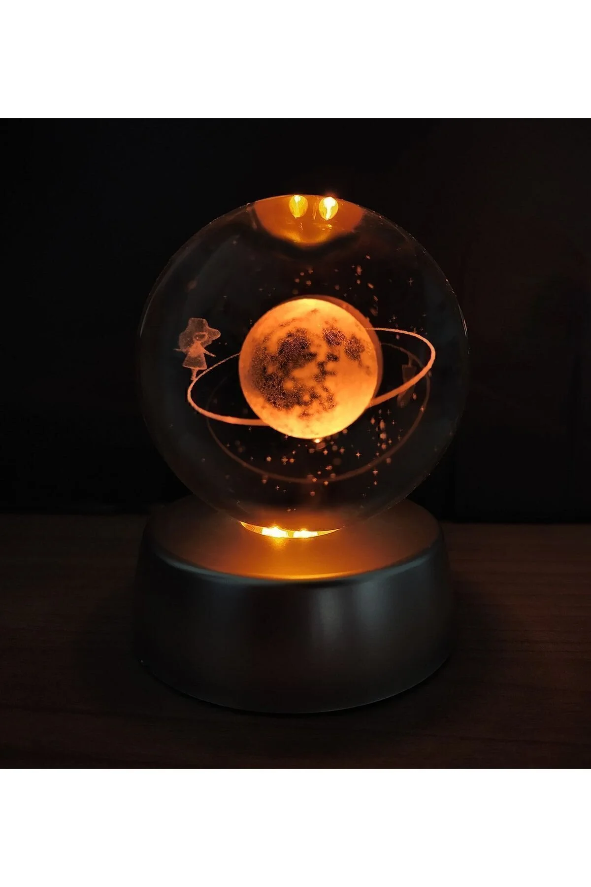 VegaHediye 3d Samanyolu Galaksi Temalı Satürnlü Kız Işıklı Cam Küre" Hediyelik Eşya Fiyatı