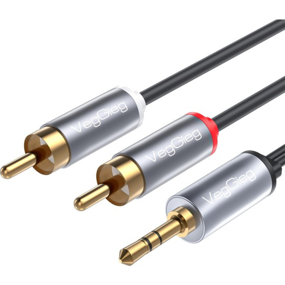 VegGieg 3.5mm Aux To 2 Rca Hi-Fi Ses Kablosu 10 Metre Görüntü Kablosu Fiyatı