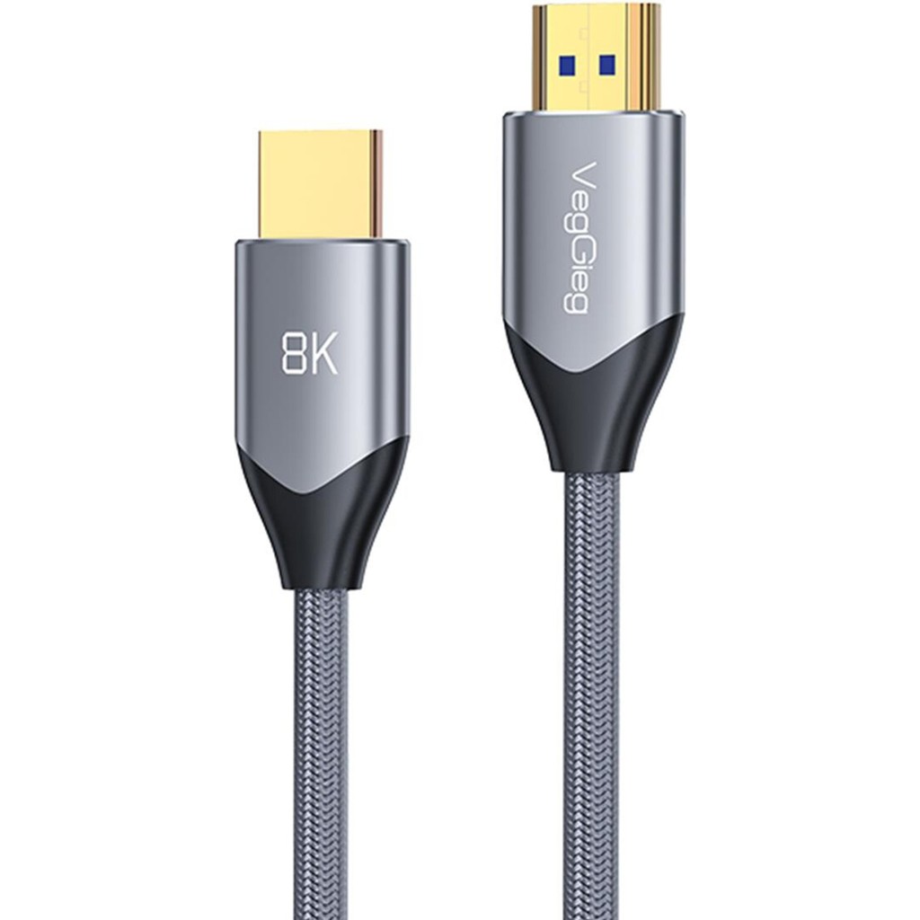 VegGieg 8K 60Hz 4K 120Hz 48 Gbps HDR ARC HDCP Örgülü HDMI 2.1 Kablo 1 Metre Bilgisayar Çevirici ve Adaptörü Fiyatı