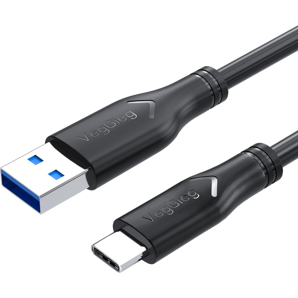 VegGieg USB 3.0 To Type-C 60W 10GBPS Data ve Şarj Kablosu 50 cm - Siyah Bilgisayar Çevirici ve Adaptörü Fiyatı
