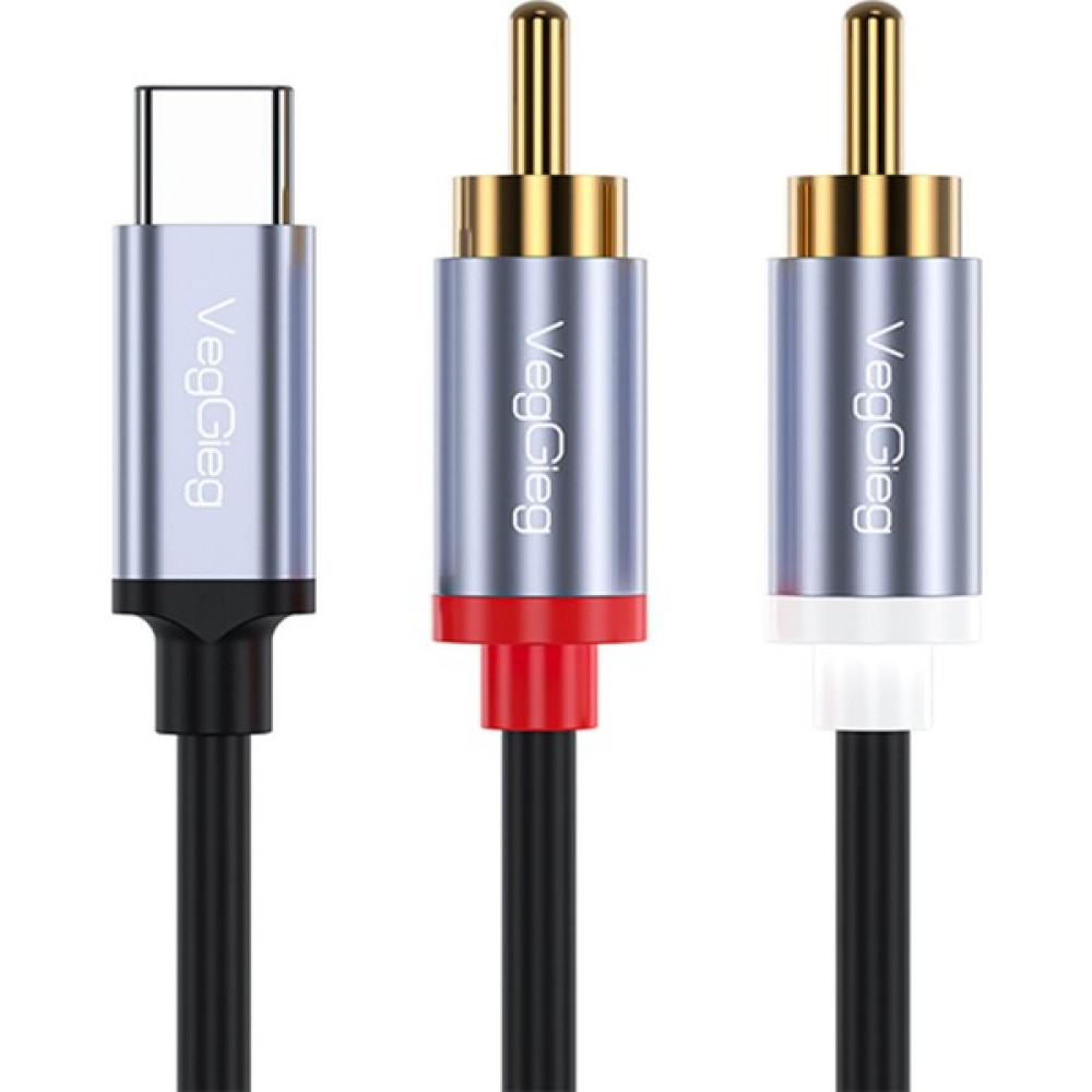 VegGieg USB Type-C To 2 Rca Ses Kablosu 3 mt Stüdyo ve Sahne Ekipmanları Fiyatı