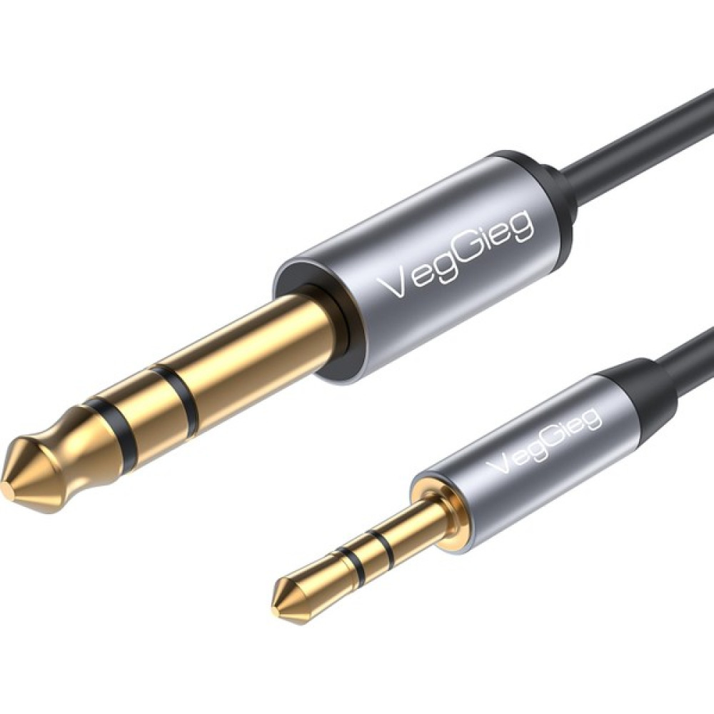 Veggieg V-A609 3.5mm To 6.35MM Stereo Trs Enstrüman Amfi Aux Ses Kablosu - 1,8 m Görüntü Kablosu Fiyatı