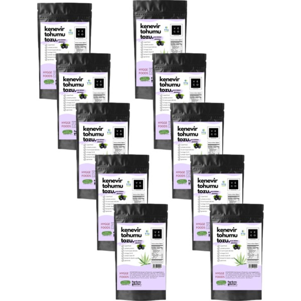 Vegovego Kenevir Kendir Tohumu Tozu - Acai Berry Aromalı - 10 Adet Protein Tozları Fiyatı