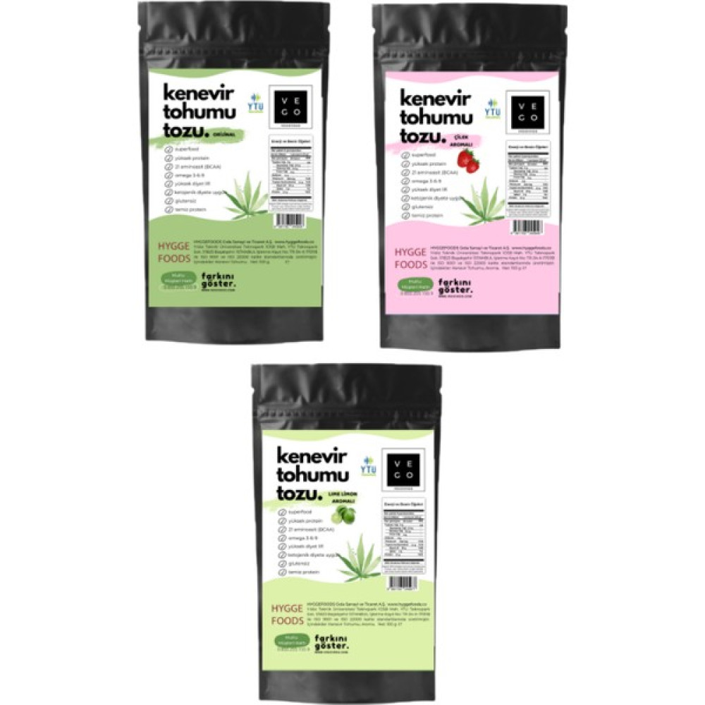 Vegovego Kenevir Kendir Tohumu Tozu - Fresh Paket - 3'li Paket Protein Tozları Fiyatı
