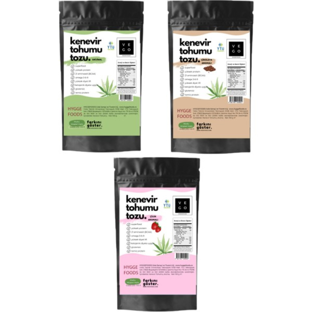 Vegovego Kenevir Kendir Tohumu Tozu - Special Paket - 3'li Paket Protein Tozları Fiyatı