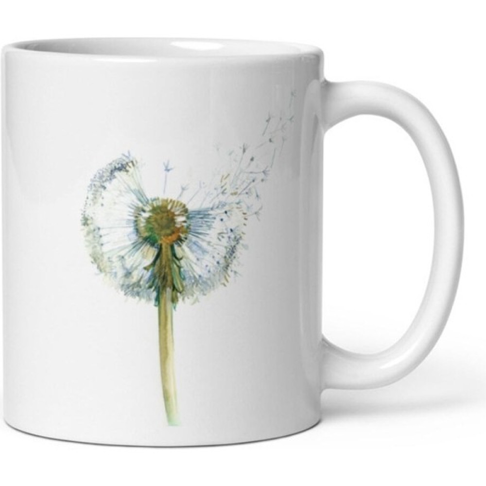 Veintitres Lisanslı Tasarım Karahindiba Baskılı Kupa - Beyaz Fincan / Bardak / Kahve Takımı Fiyatı