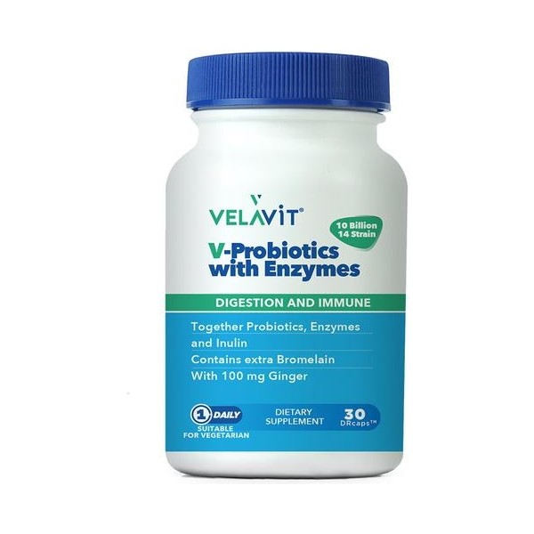 Velavit V-Probiotics Enzymes Takviye Edici Gıda 30 Kapsül Diğer Fiyatı