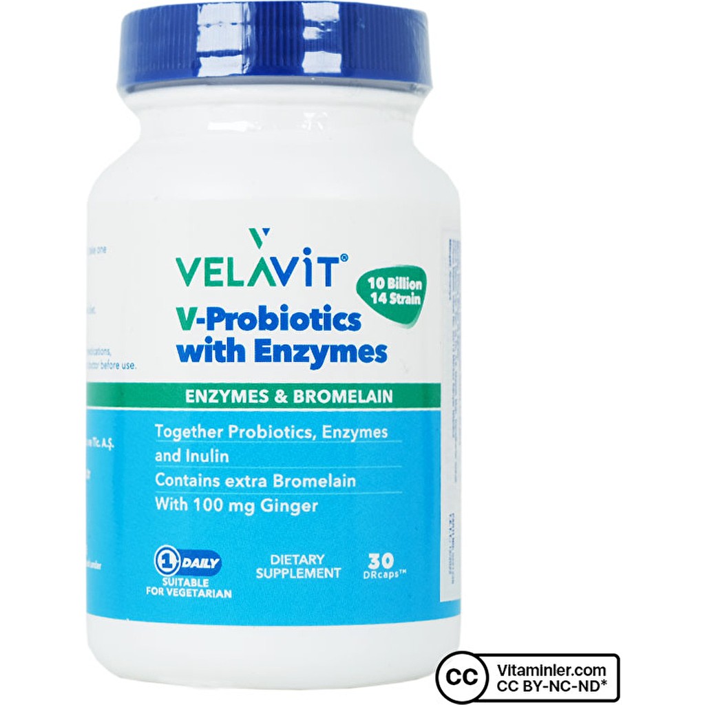 Velavit V-Probiotics With Enzymes 30 Kapsül - Sade Diğer Fiyatı