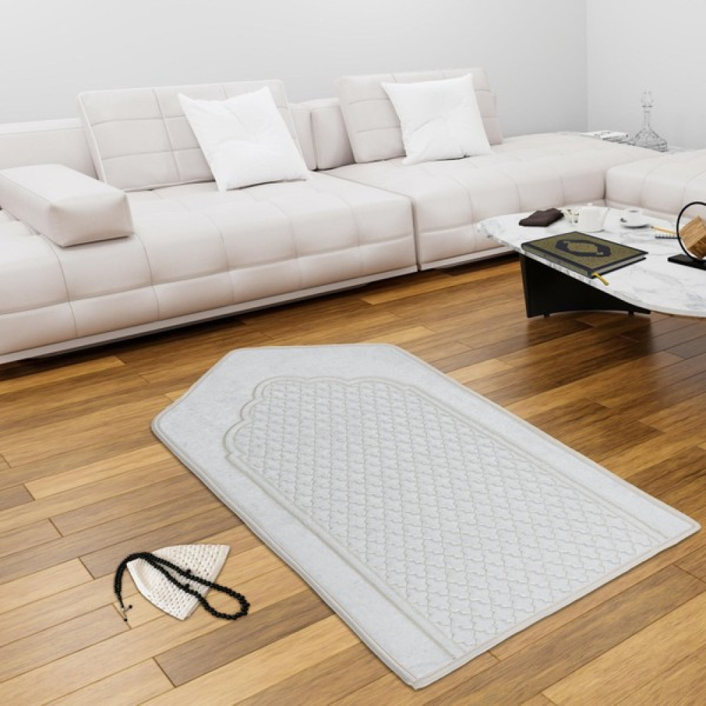 Veldena Diz Ağrıtmayan Mihraplı Kadife Seccade - Krem - 70 x 120 cm Seccade Fiyatı