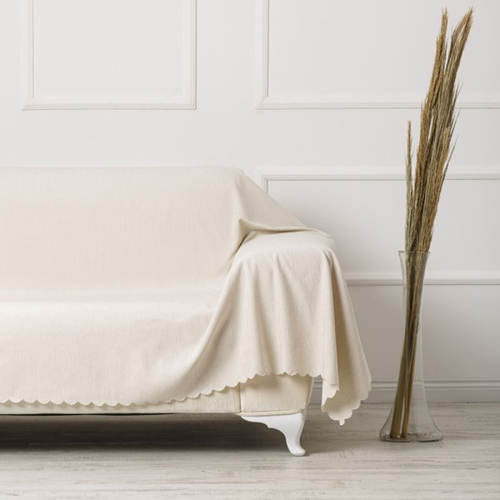 Velerde Home Battal Boy | Kollarınıda kapatan | Şönil Çift Taraflı Kaymaz Koltuk Örtüsü | Çekyat Örtüsü | Koltuk Şalı | Renk : Krem - 175 x 300 cm Koltuk & Kanepe Örtüsü Fiyatı