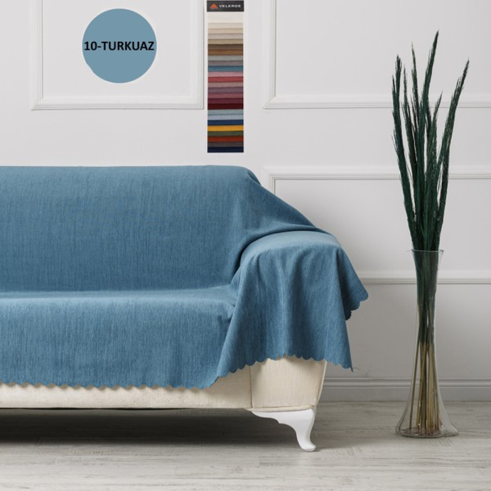 Velerde Home Battal Boy | Kollarınıda kapatan | Şönil Çift Taraflı Kaymaz Koltuk Örtüsü | Çekyat Örtüsü | Koltuk Şalı | Renk : Turkuaz - 175 x 300 cm Koltuk & Kanepe Örtüsü Fiyatı